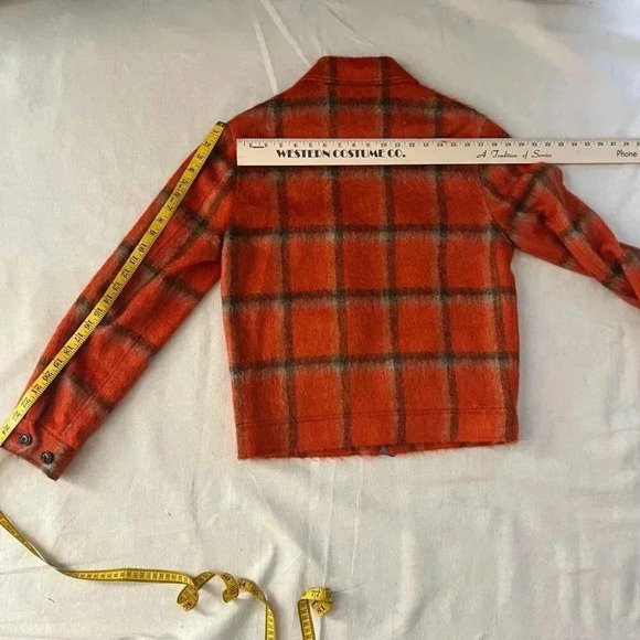 Todd Snyder |  Italian Wool/Mohair Check Zip Guide Jacket - Orange / Sz S - Picture 11 of 11